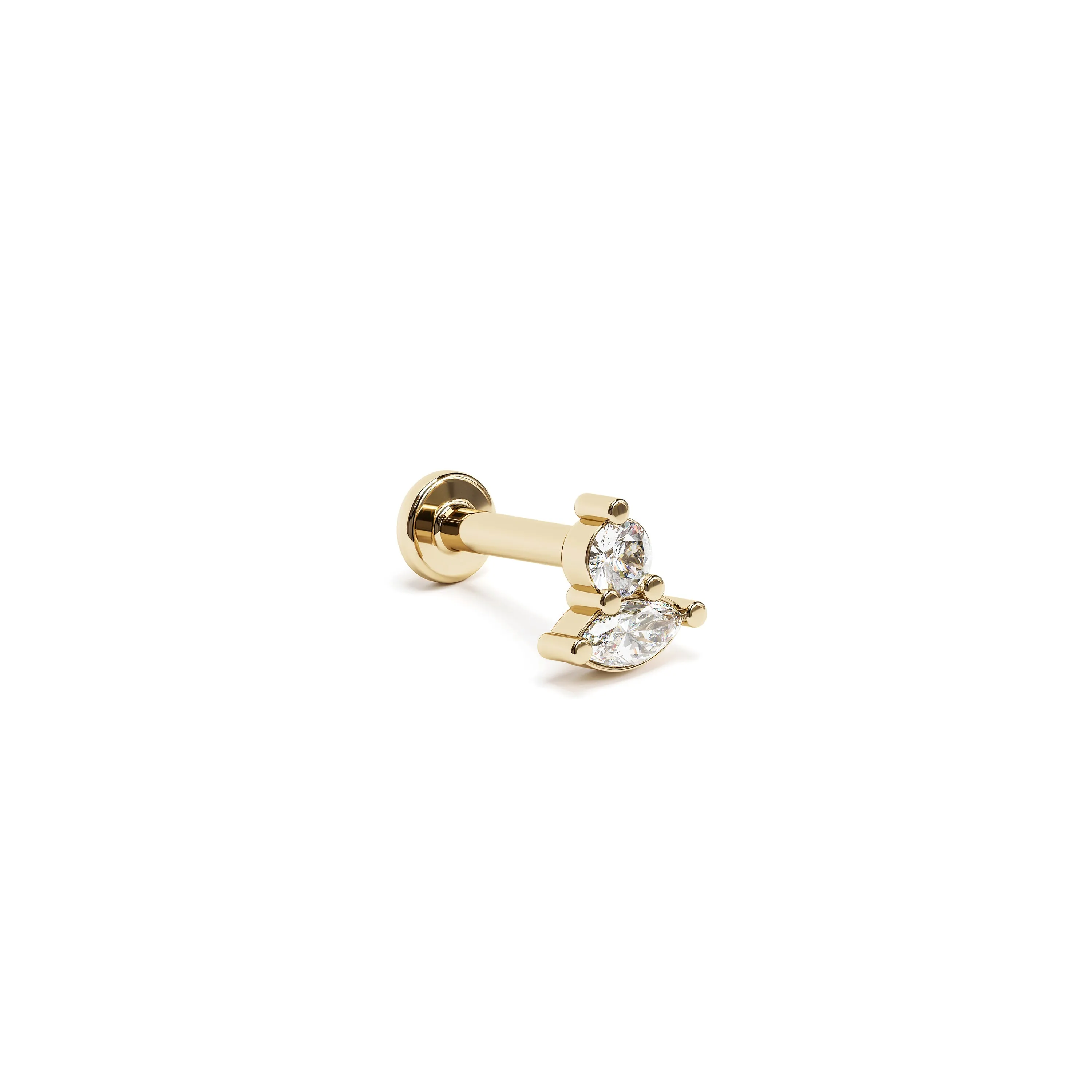 14K Gold Multi-Shape Diamond Stud