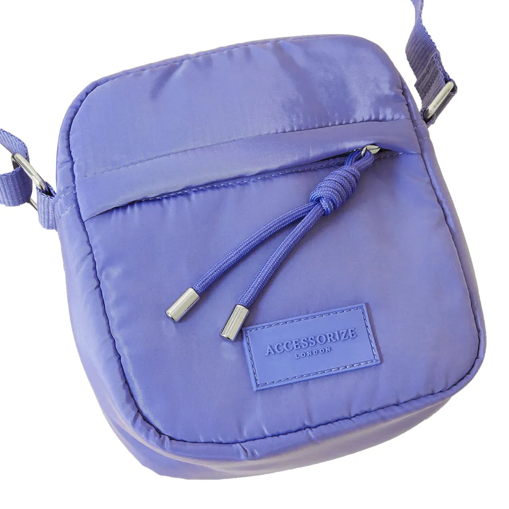 Accessorize London Women's Blue Recycled nylon messenger Sling Bag