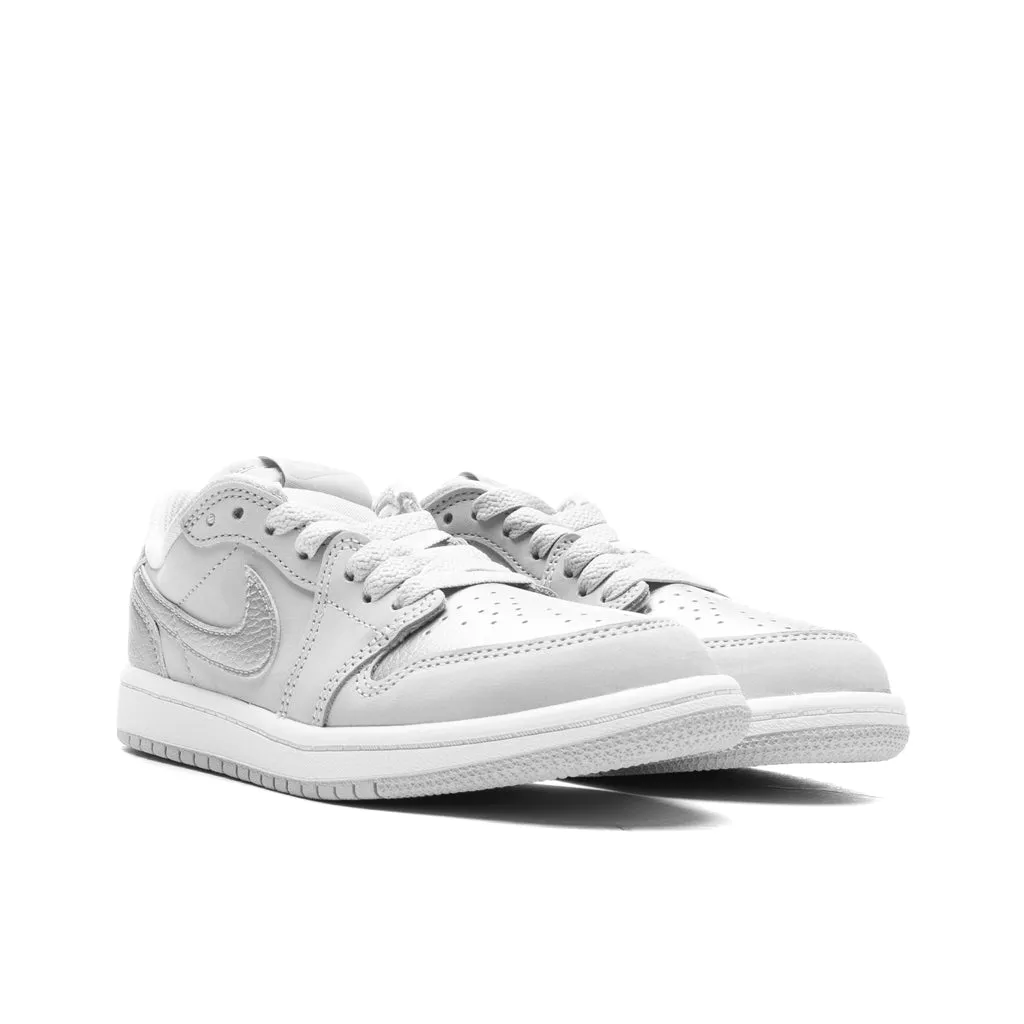 Air Jordan 1 Low OG 'Metallic Silver' (PS) - Neutral Grey/Metallic Silver/White