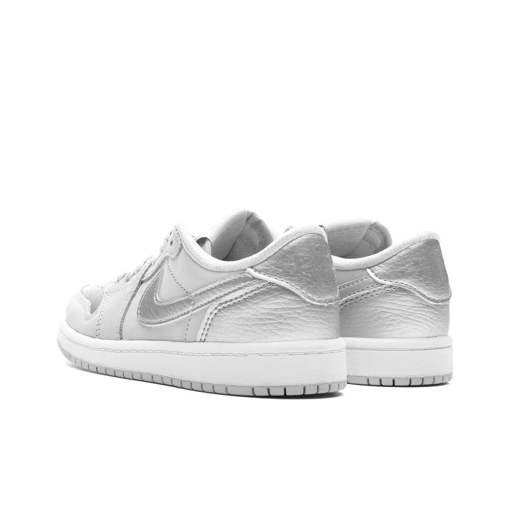 Air Jordan 1 Low OG 'Metallic Silver' (PS) - Neutral Grey/Metallic Silver/White