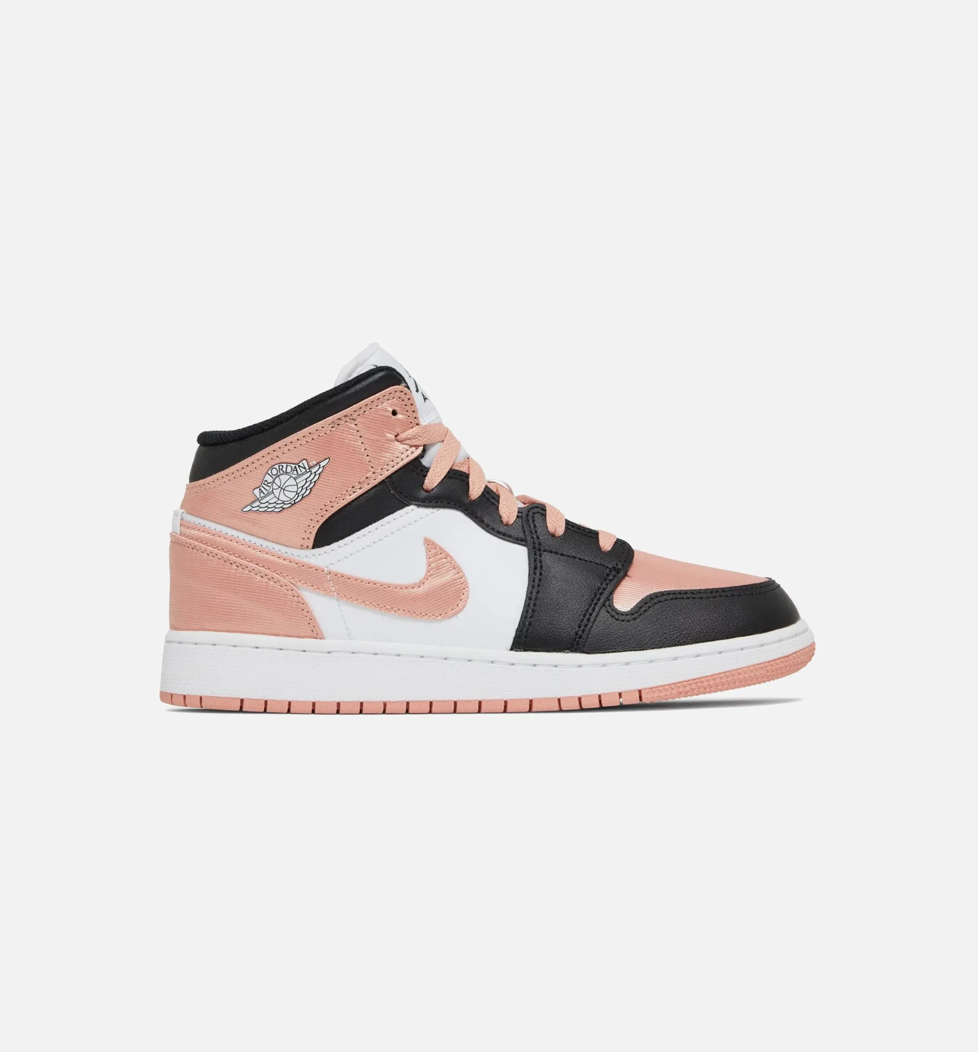 Air Jordan 1 Mid Grade School Lifestyle Shoe - Pink/Black