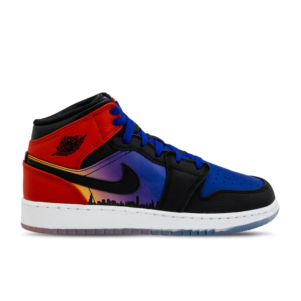 Air Jordan 1 Mid SS Skyline (GS) - Concord/Black/University Red