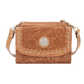 American West Harvest Moon Natural Tan Leather Small Crossbody