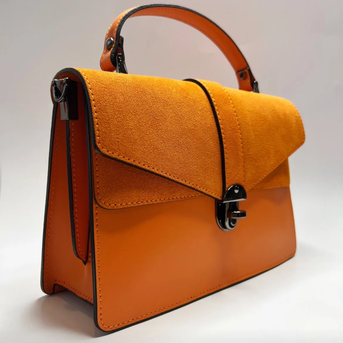 Angelina Orange Leather Handbag