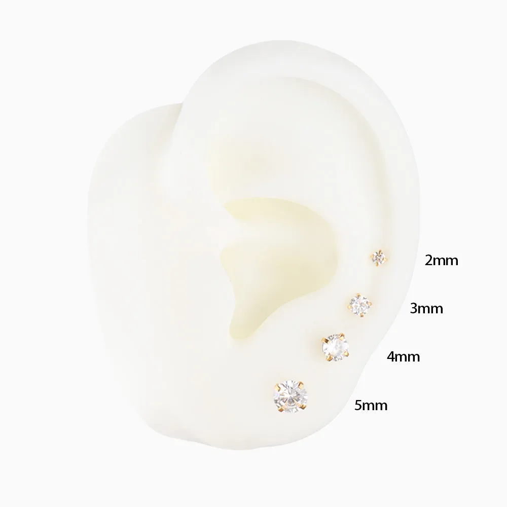 Basic Round Gemstone Stud