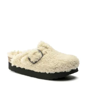 Birkenstock Boston Big Buckle PAP Teddy Eggshell   