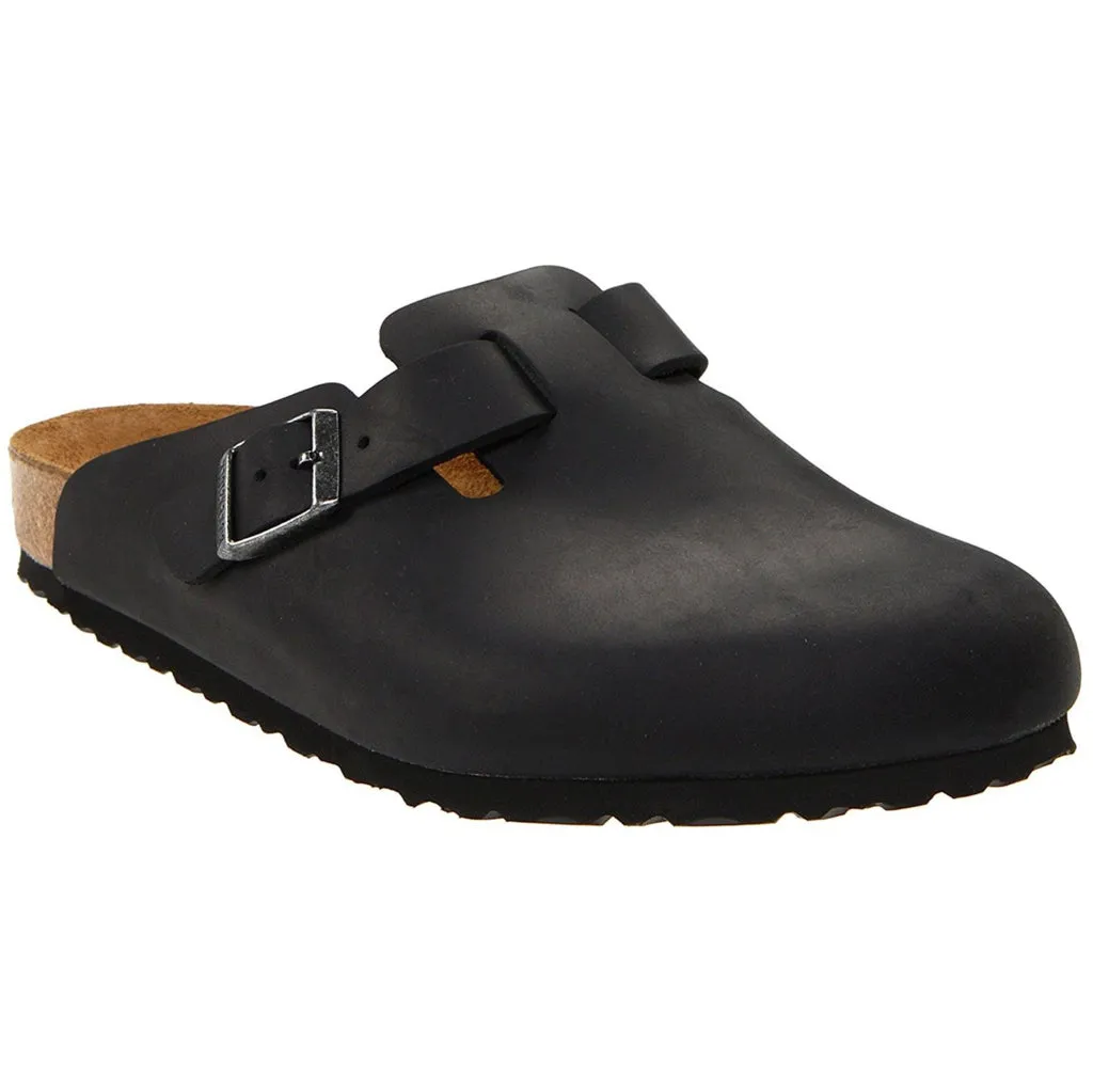 Birkenstock Boston Black Womens Comfort Leather Sandals - UK 5.5