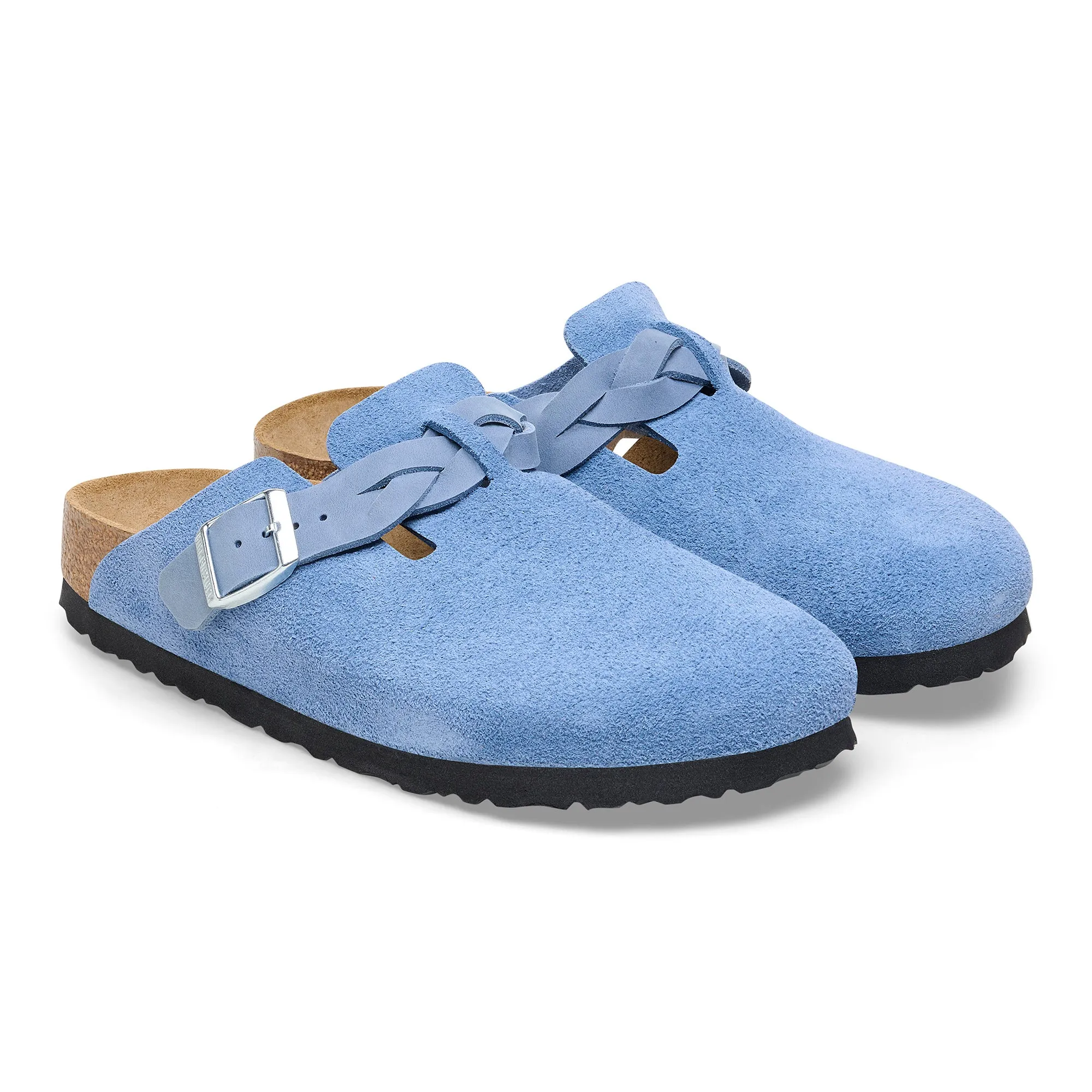 BIRKENSTOCK BOSTON BRAIDED SUEDE LEATHER BLUE