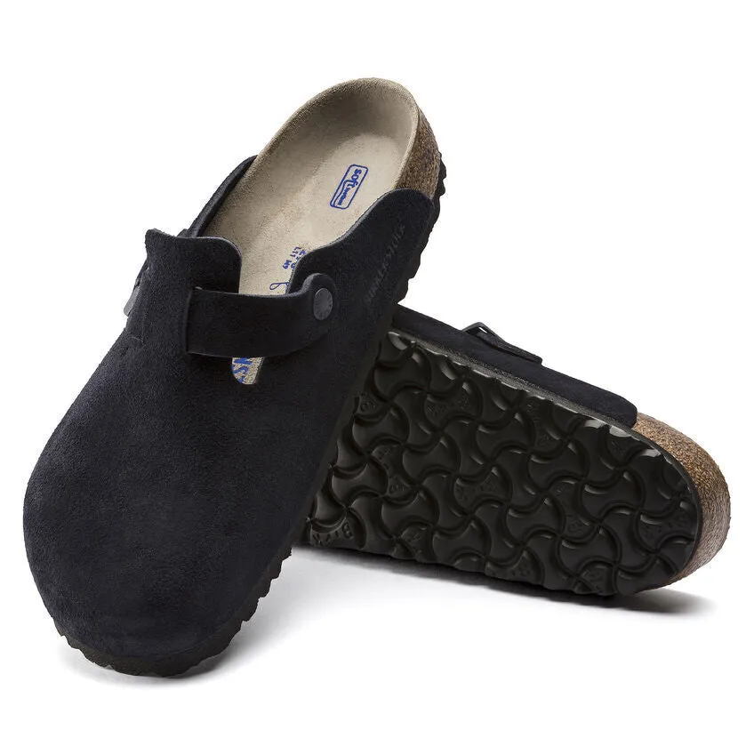 Birkenstock Boston Midnight Black Suede Unisex