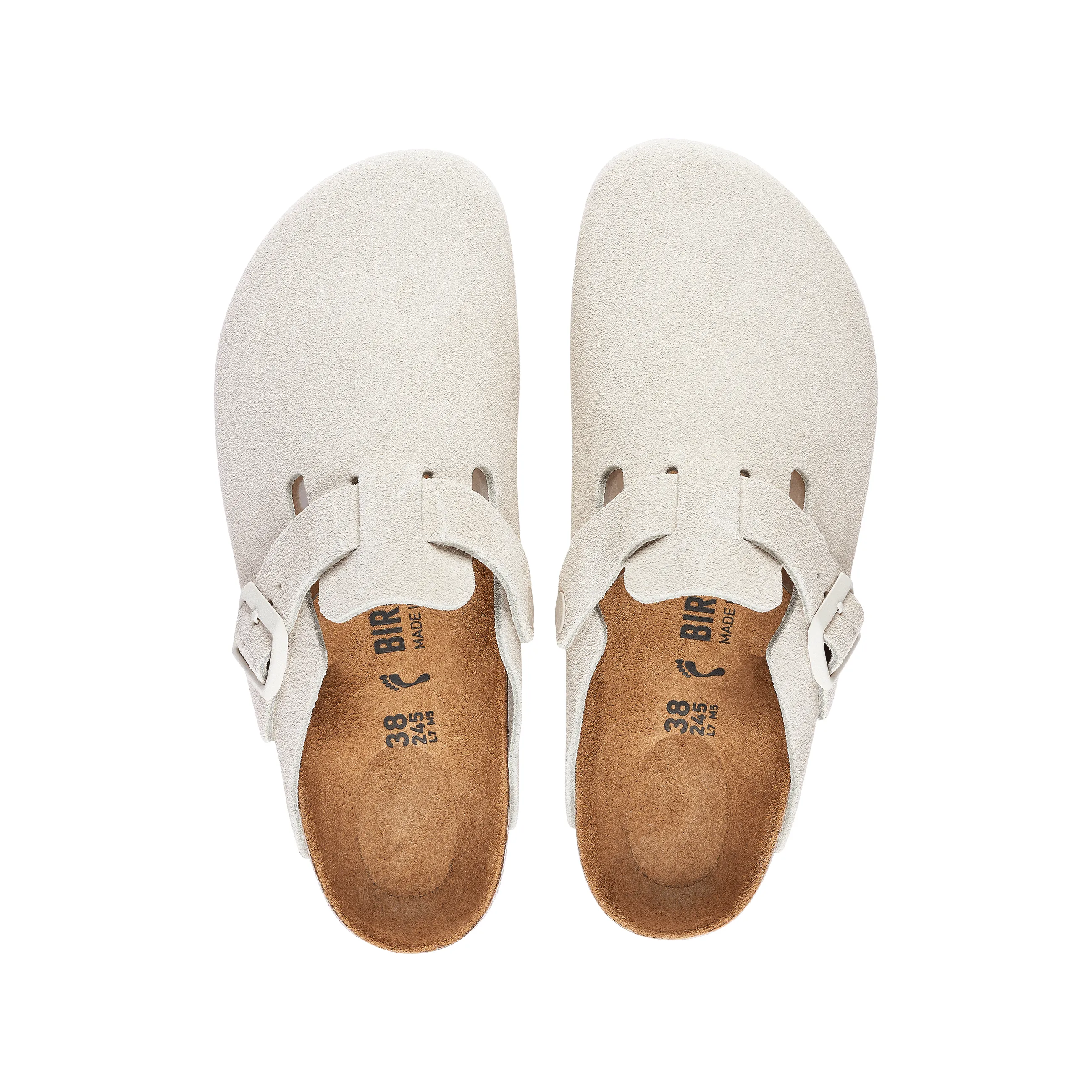 Boston Antique White Suede Leather