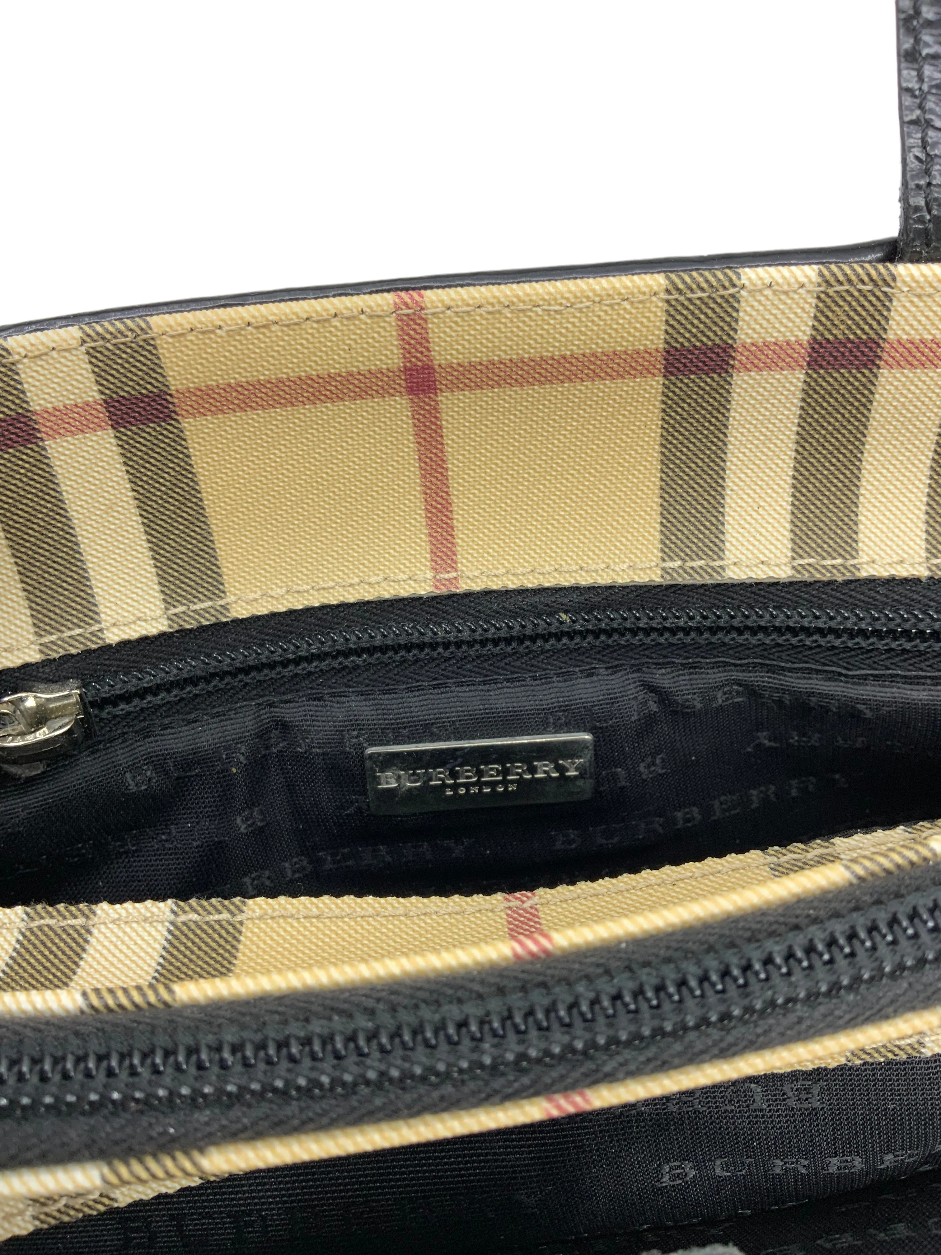 Burberry Nova Check Canvas Small Tote Bag