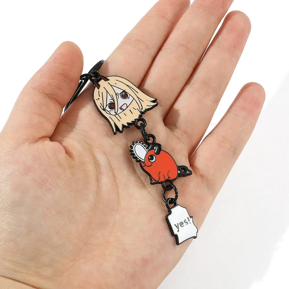 Chainsaw man Enamel keychain Key Holder Chain Jewelry Accessories Handbag Gifts