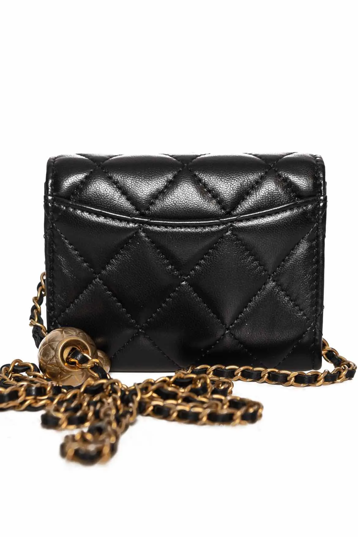 Chanel Pearl Crush Cardholder on Chain Crossbody