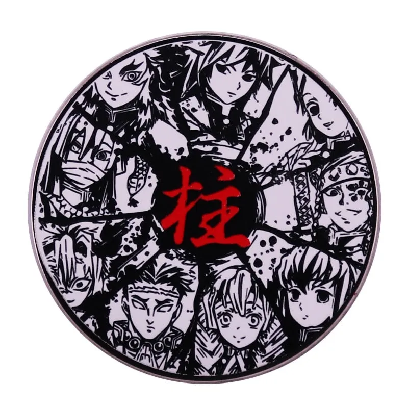 Cool Hashira Rengoku Anime Demon Slayer Enamel Pins Collection Brooches Jewelry Accessories