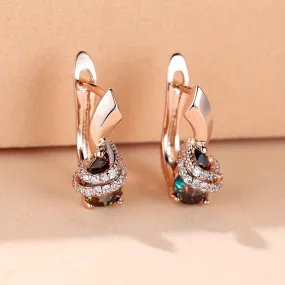 Crystal Rhinestone Hoop Earrings Simple Dangle Earrings For Women Girls Ear Jewelry Accessories