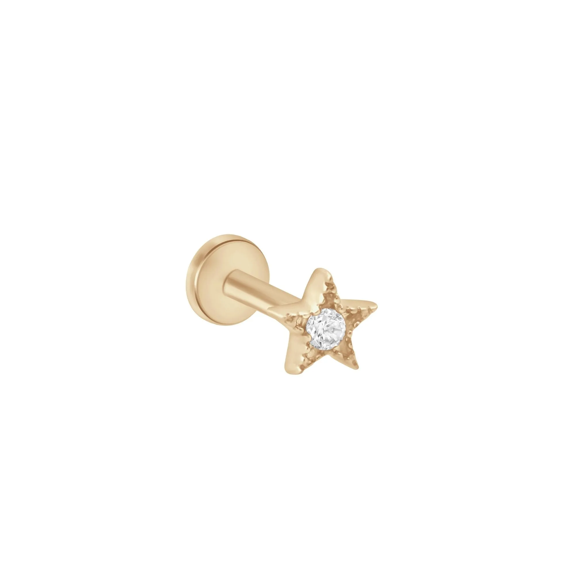 Cubic Zirconia Milgrain Star Flat Back Stud