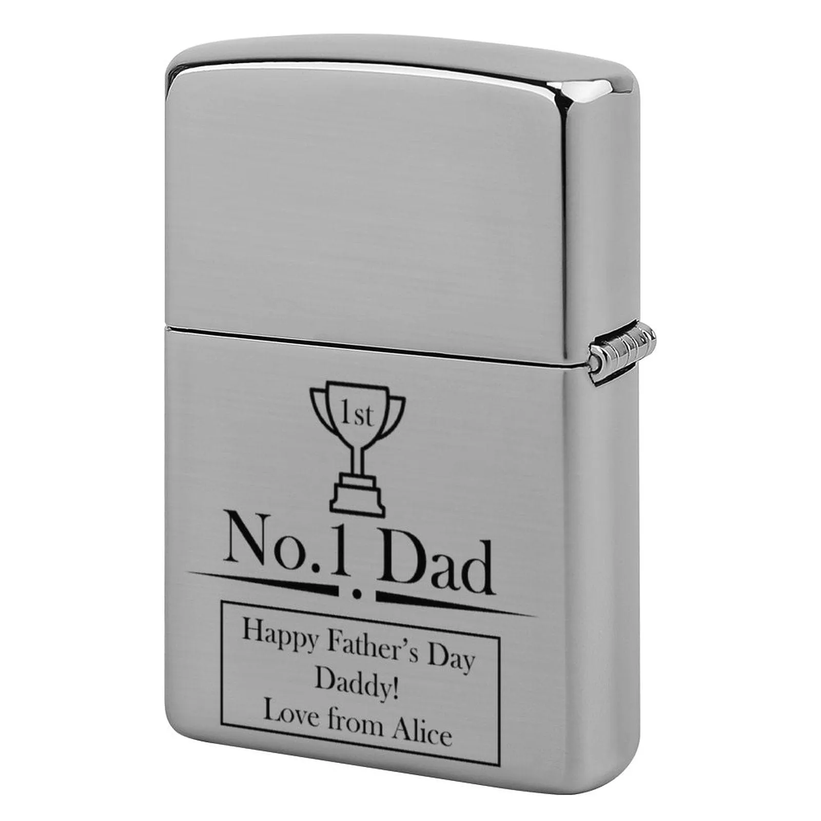 Custom Name Metal Single-Sided Printing No.1 Dad Lighter Housing Personalized Lighter Case Father's Day Gift