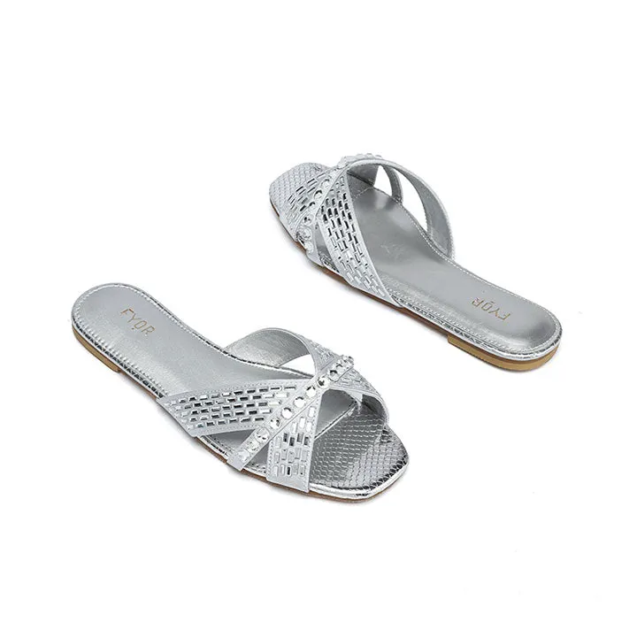 Cut-work Mirror Diamante Sandal MY 326