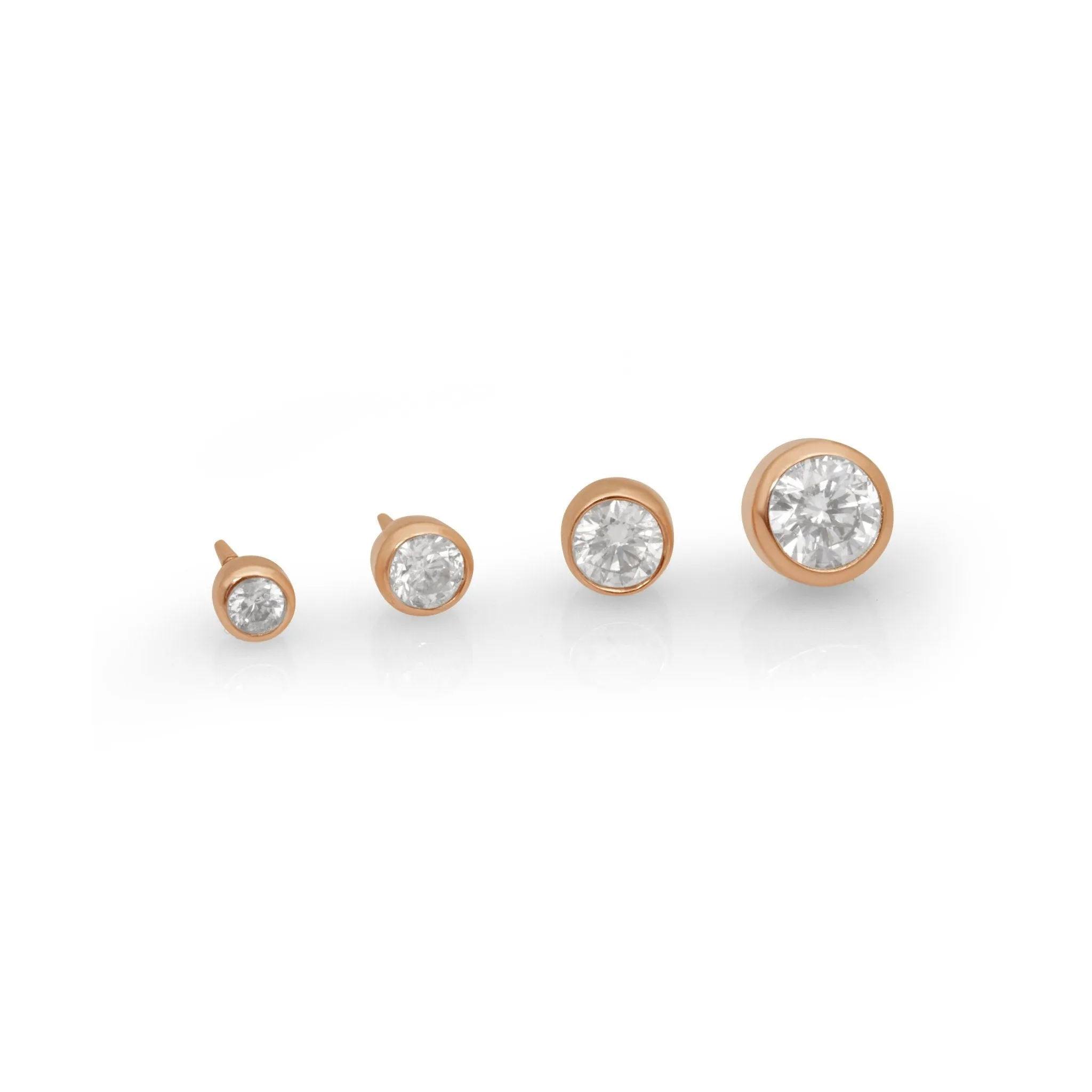 Diamond Bezel Set Flat Back Earring