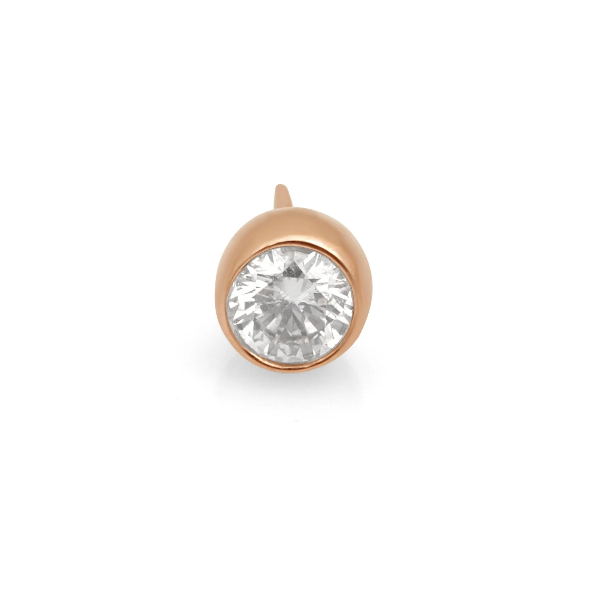 Diamond Bezel Set Flat Back Earring