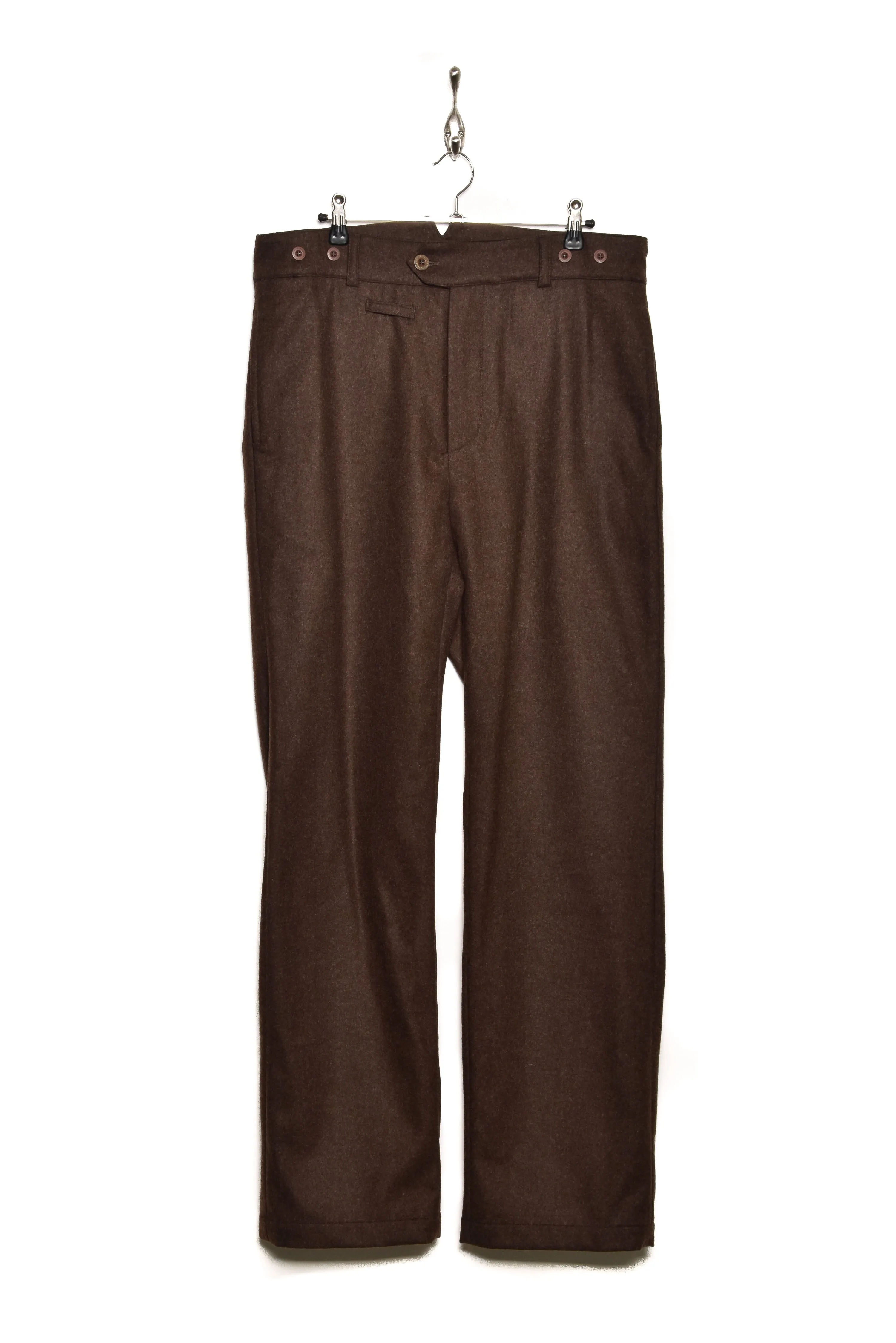 Frank Leder Chocolate Brown Wool Loden Mens Trousers Style M007/03, Size 84