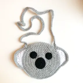 Hand Crochet Koala Handbag - Light Grey