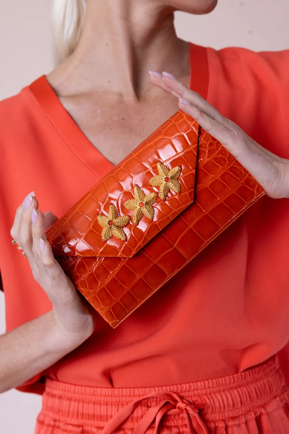 Isabel Box Clutch - Mandarin Orange