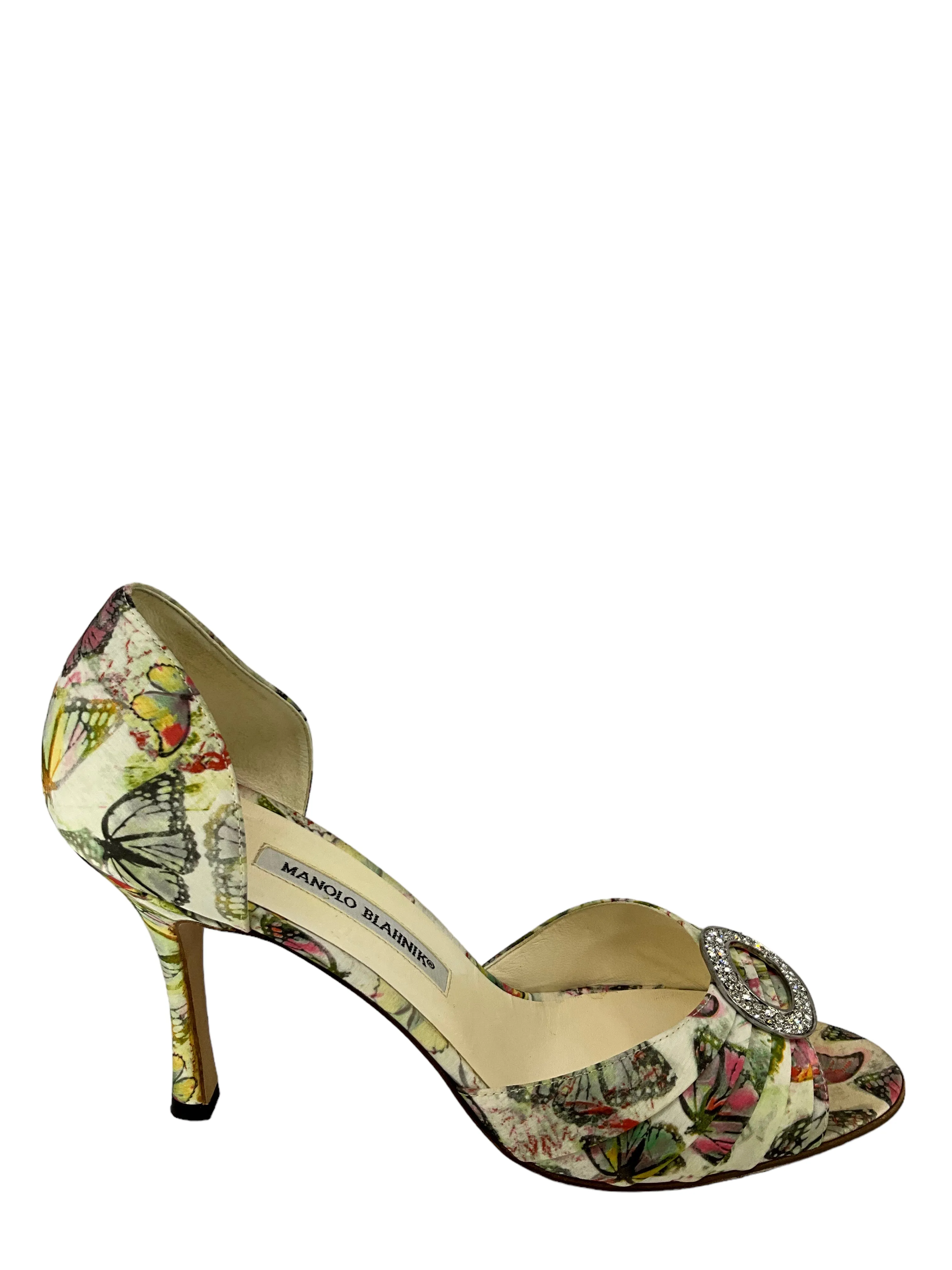 Manolo Blahnik Fabric Butterfly Print Pumps Size 11