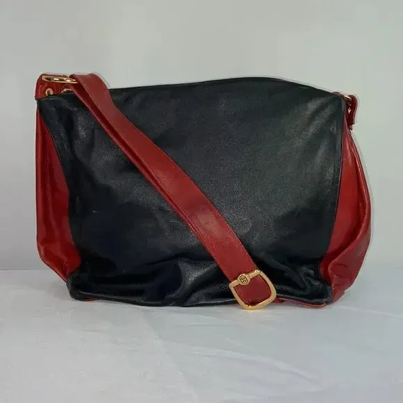 Marino Orlandi Black Leather w/ Red Trim Bag