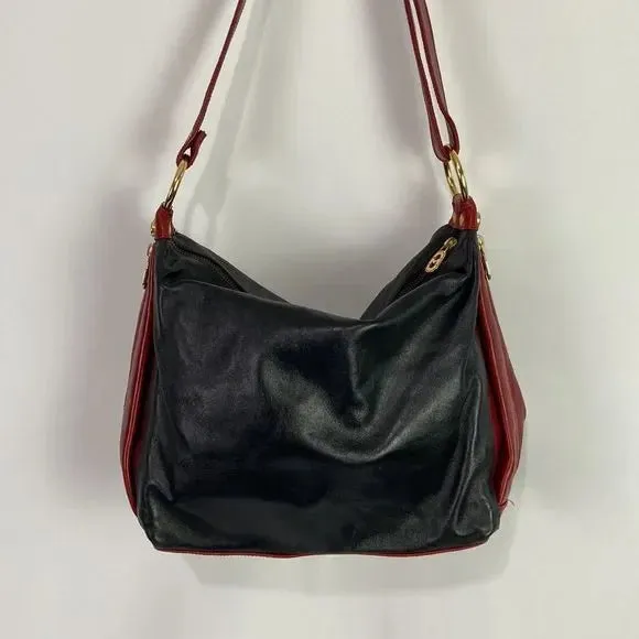 Marino Orlandi Black Leather w/ Red Trim Bag