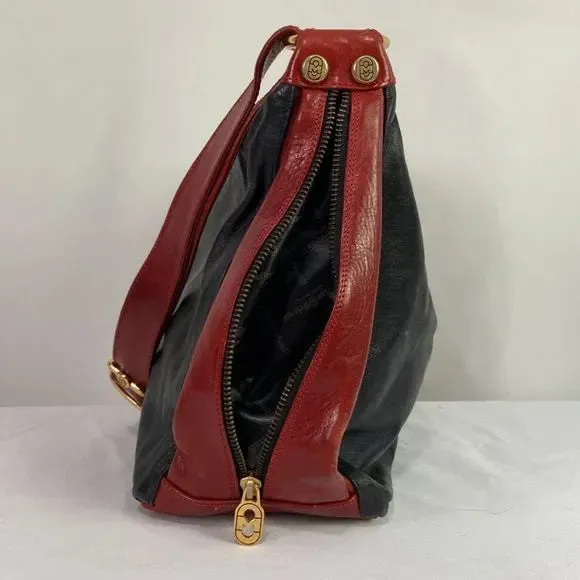 Marino Orlandi Black Leather w/ Red Trim Bag