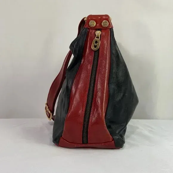 Marino Orlandi Black Leather w/ Red Trim Bag