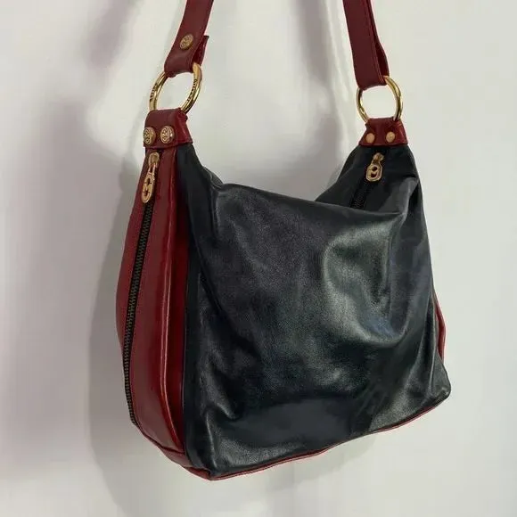 Marino Orlandi Black Leather w/ Red Trim Bag