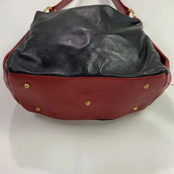 Marino Orlandi Black Leather w/ Red Trim Bag