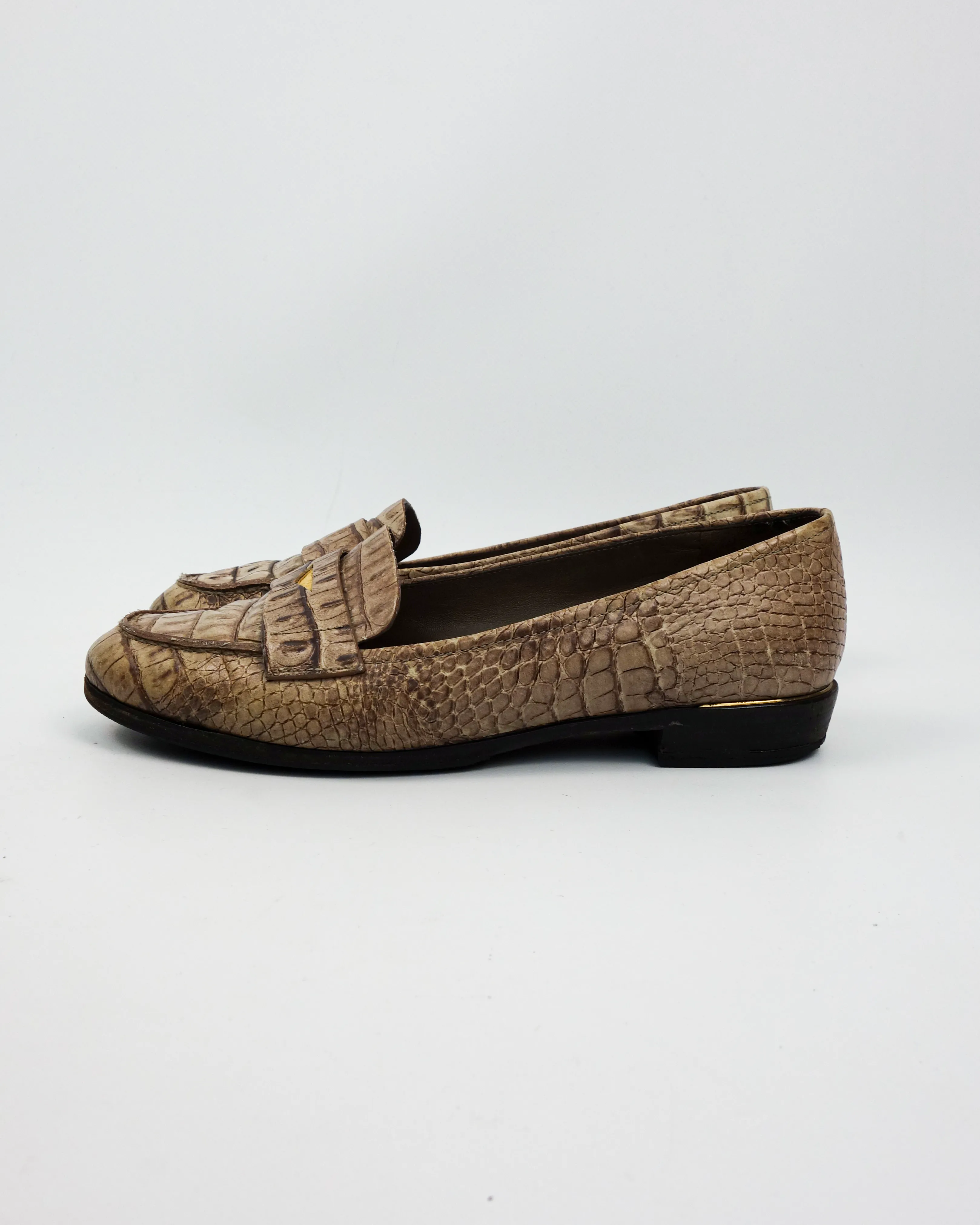 Miu Miu Cocodrile Texture Loafers 2000's