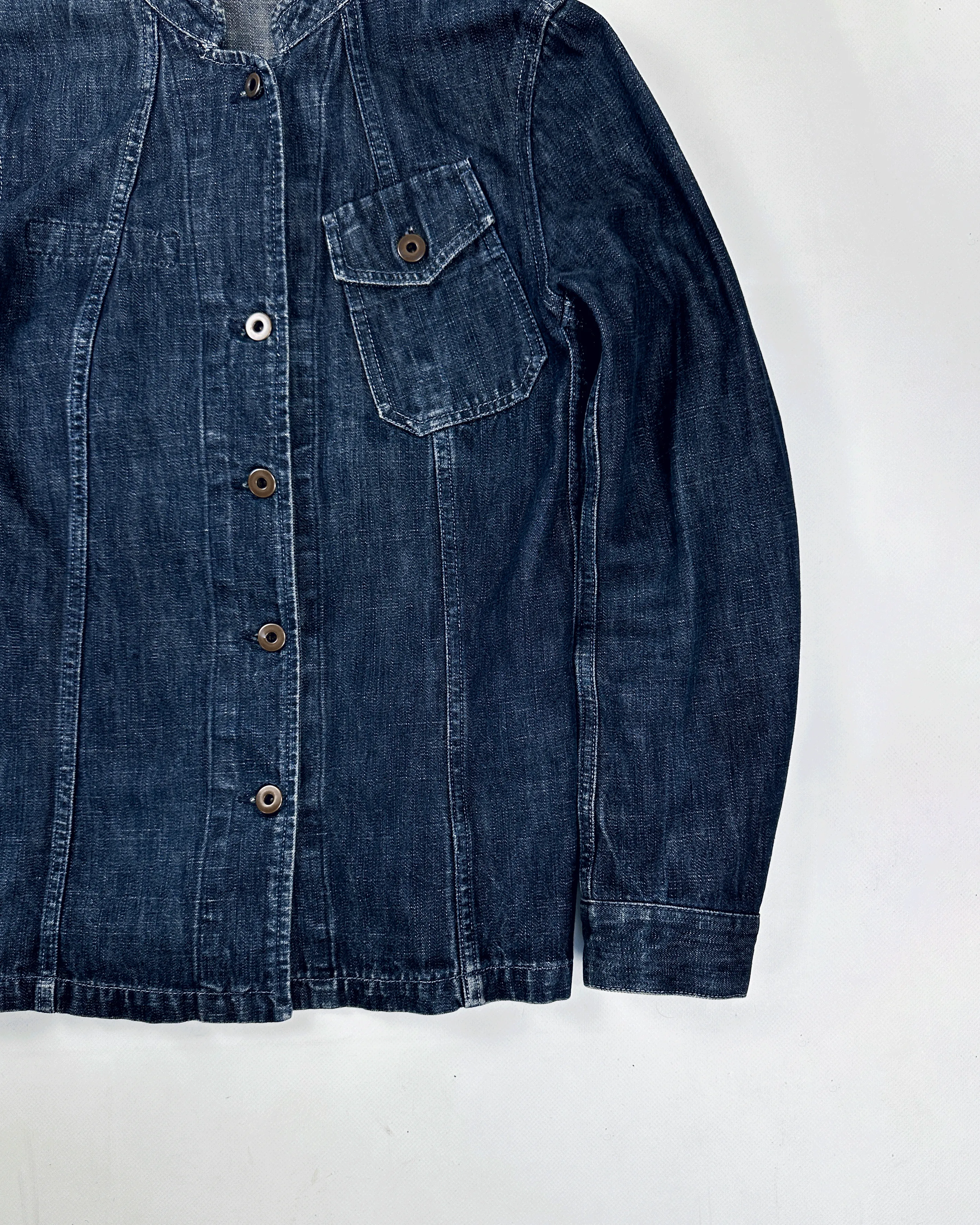 Miu Miu "Fiammato" Raw Denim Jacket 1990's