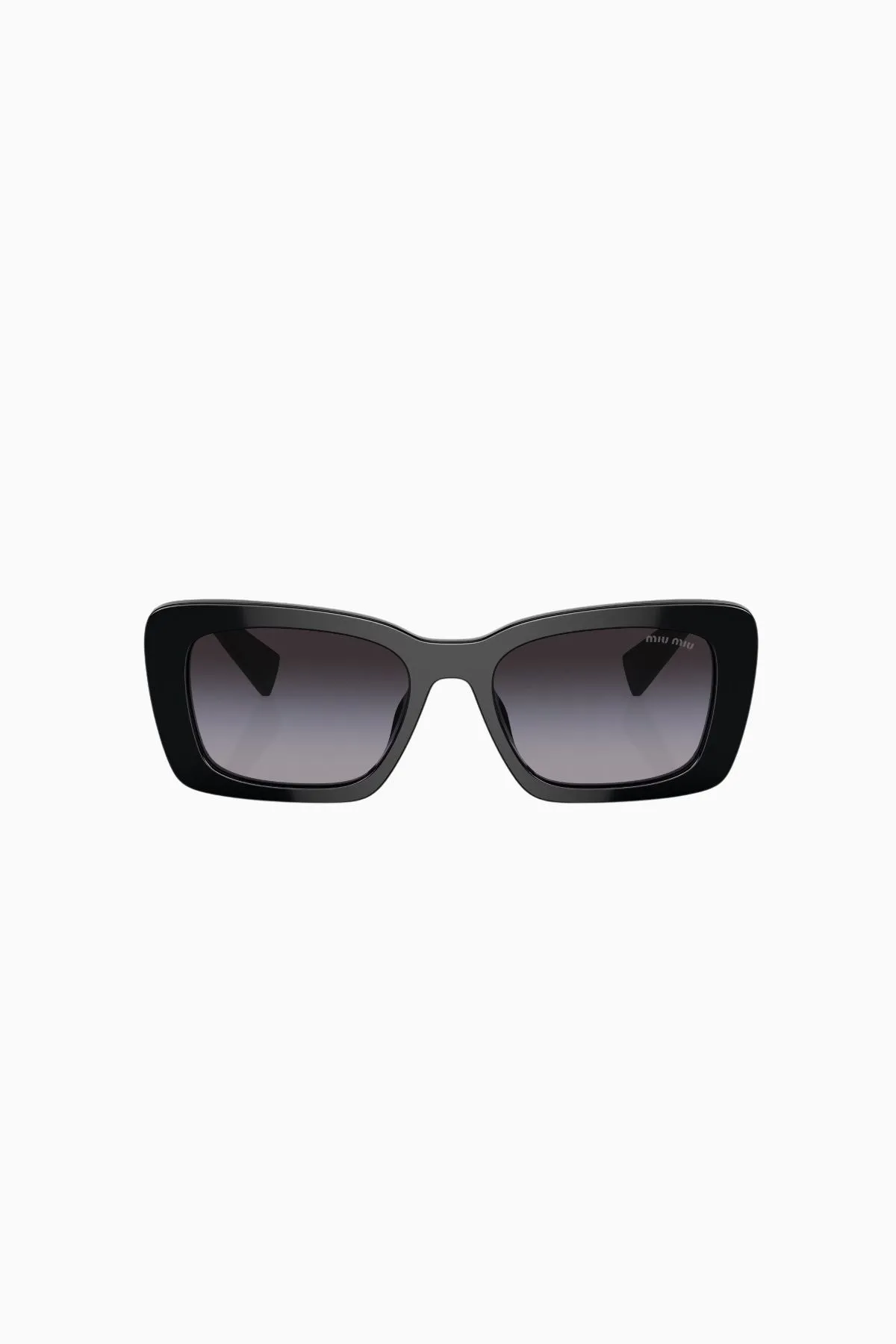 Miu Miu Rectangle Framed Sunglasses - Black/ Gradient Grey