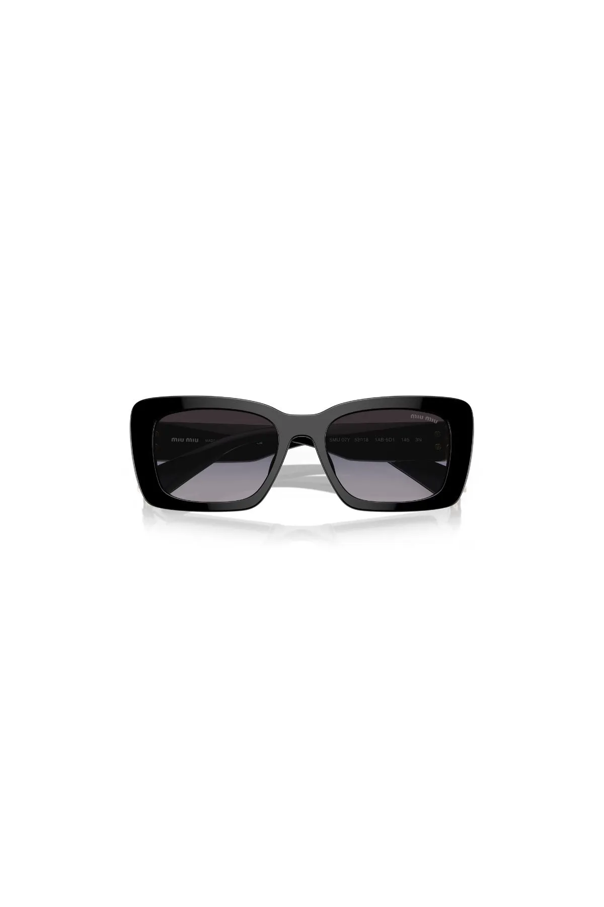 Miu Miu Rectangle Framed Sunglasses - Black/ Gradient Grey