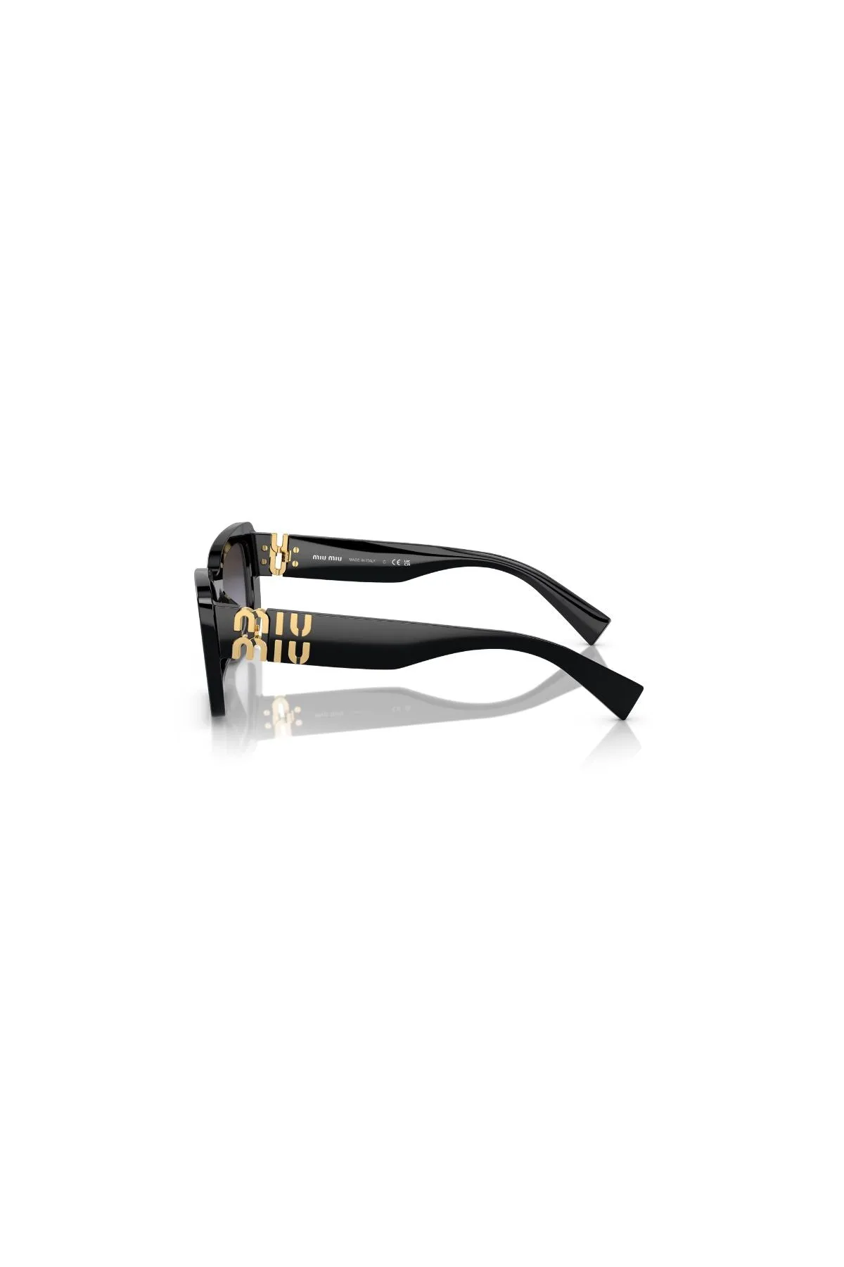 Miu Miu Rectangle Framed Sunglasses - Black/ Gradient Grey