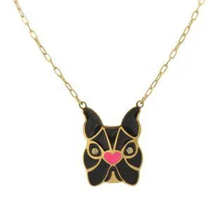 Reversible French Bulldog Necklace