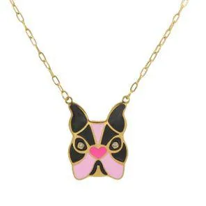 Reversible French Bulldog Necklace