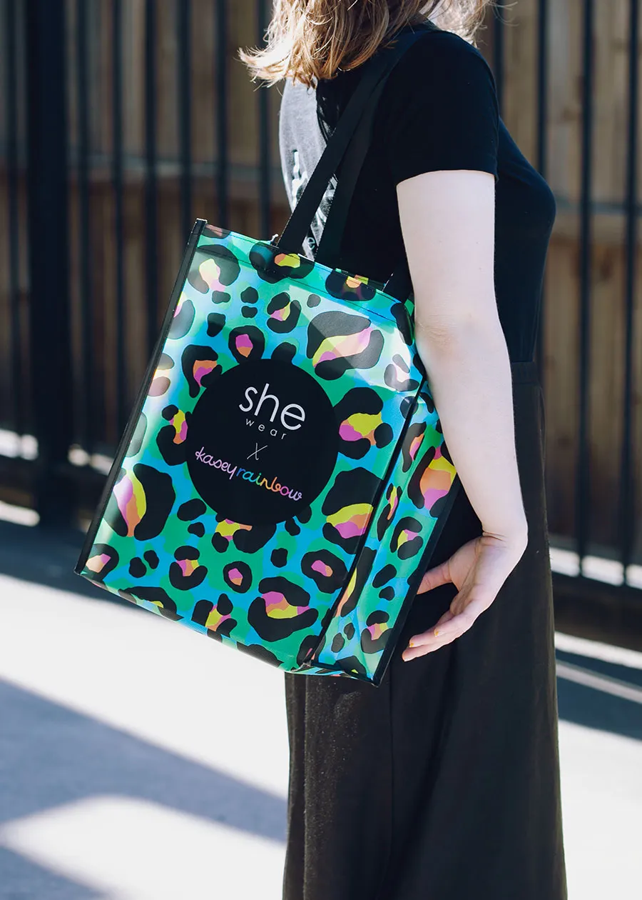 she wear x Kasey Rainbow reusable shopping bag