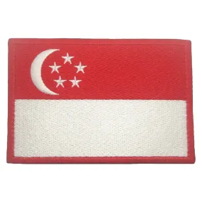 SINGAPORE FLAG - RED BORDER (EXTRA LARGE, 10.5 CM X 7 CM)