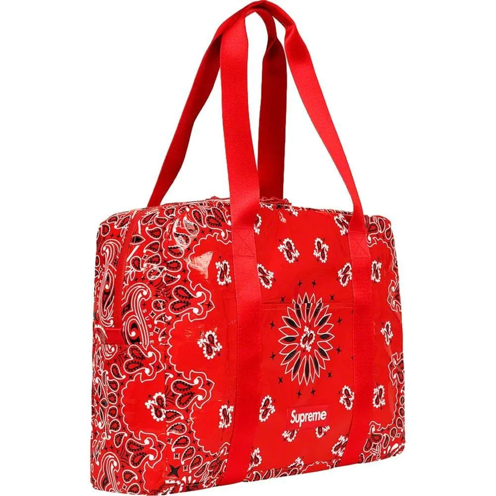 SUPREME BANDANA TARP SMALL DUFFLE BAG-RED