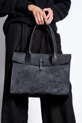 Tagliovivo | Doctor L | Große Ledertasche für Damen in Schwarz in schwarzblau