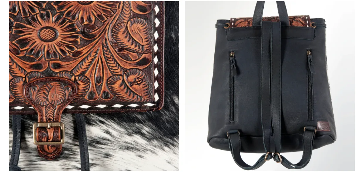 Tooled Cowhide Backpack