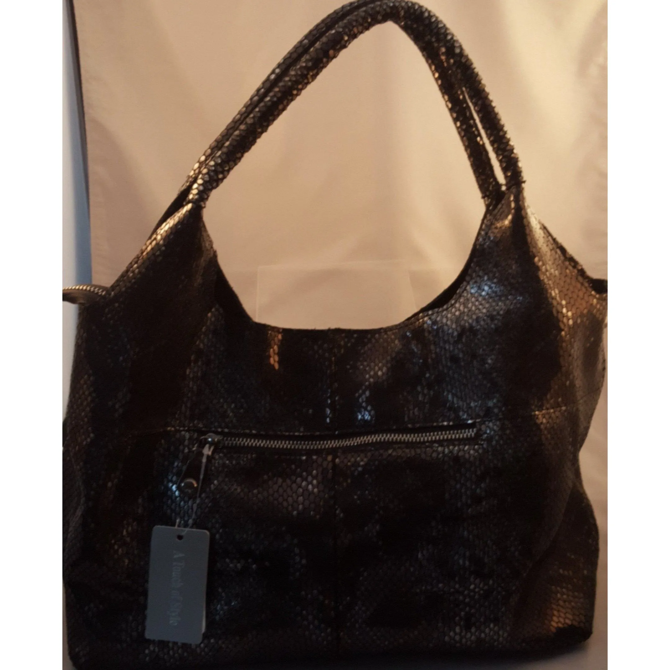 Touch of Style Leather Reptile Handbag