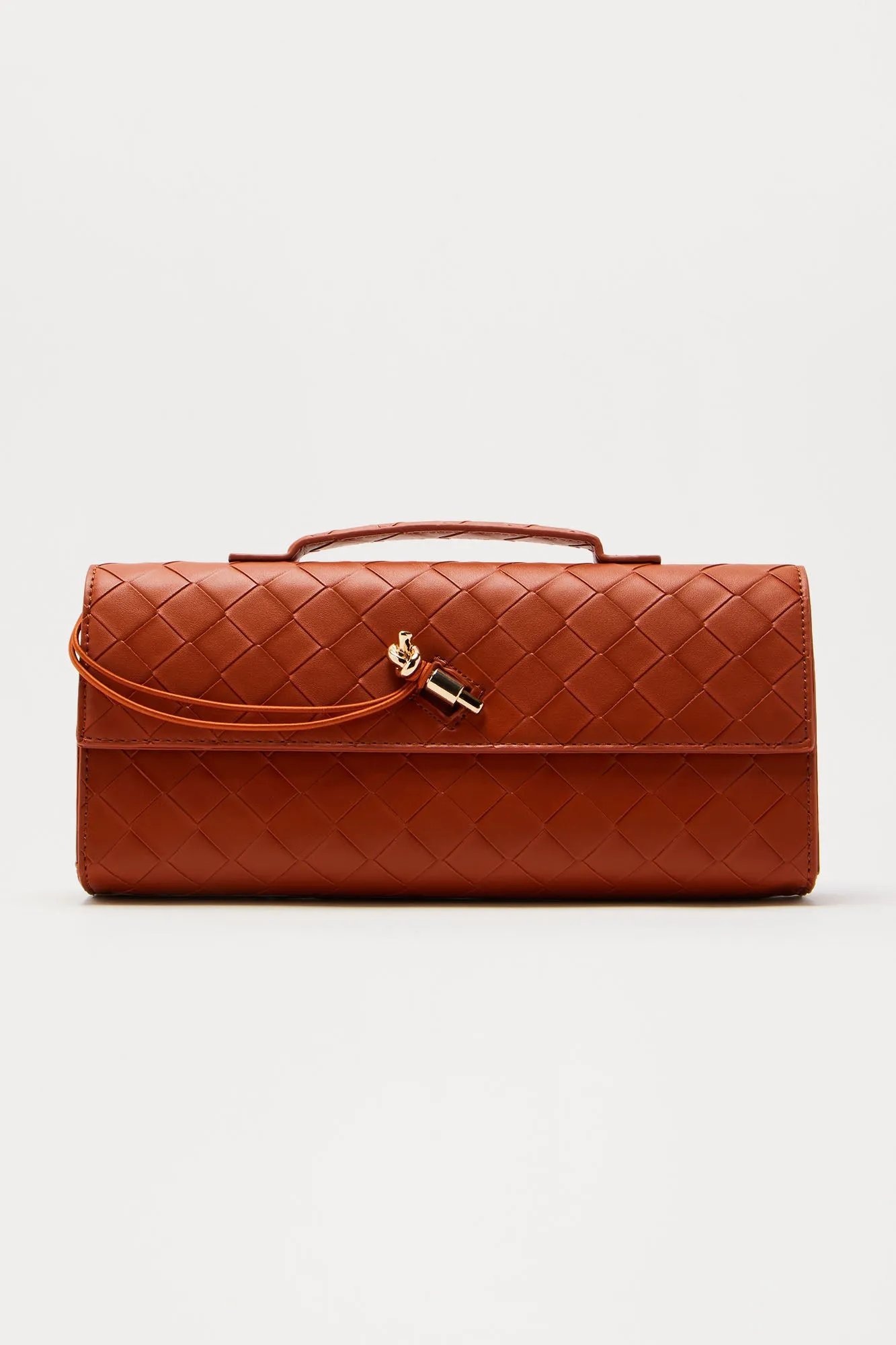 Veronica Woven Handbag - Cognac