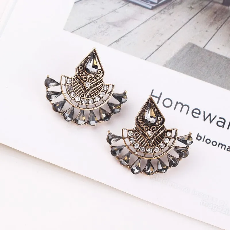 Vintage geometric Ethnic Semicircle earring - 2 styles