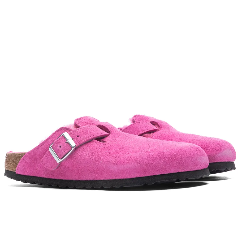 Women's Narrow Boston Shearling Suede - Fuchsia Tulip